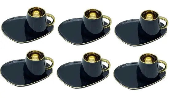 12-delige Koffieservies serie Sadia zwart  Pochon