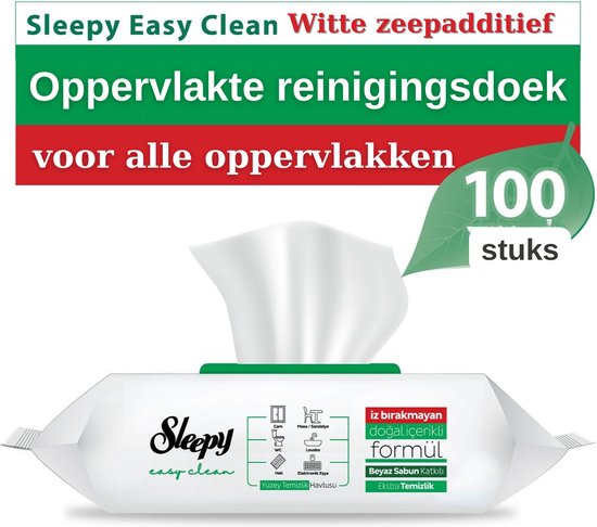 Sleepy Reinigingsdoekjes met wit zeep schoonmaakdoekjes 100 doekjes  Pochon