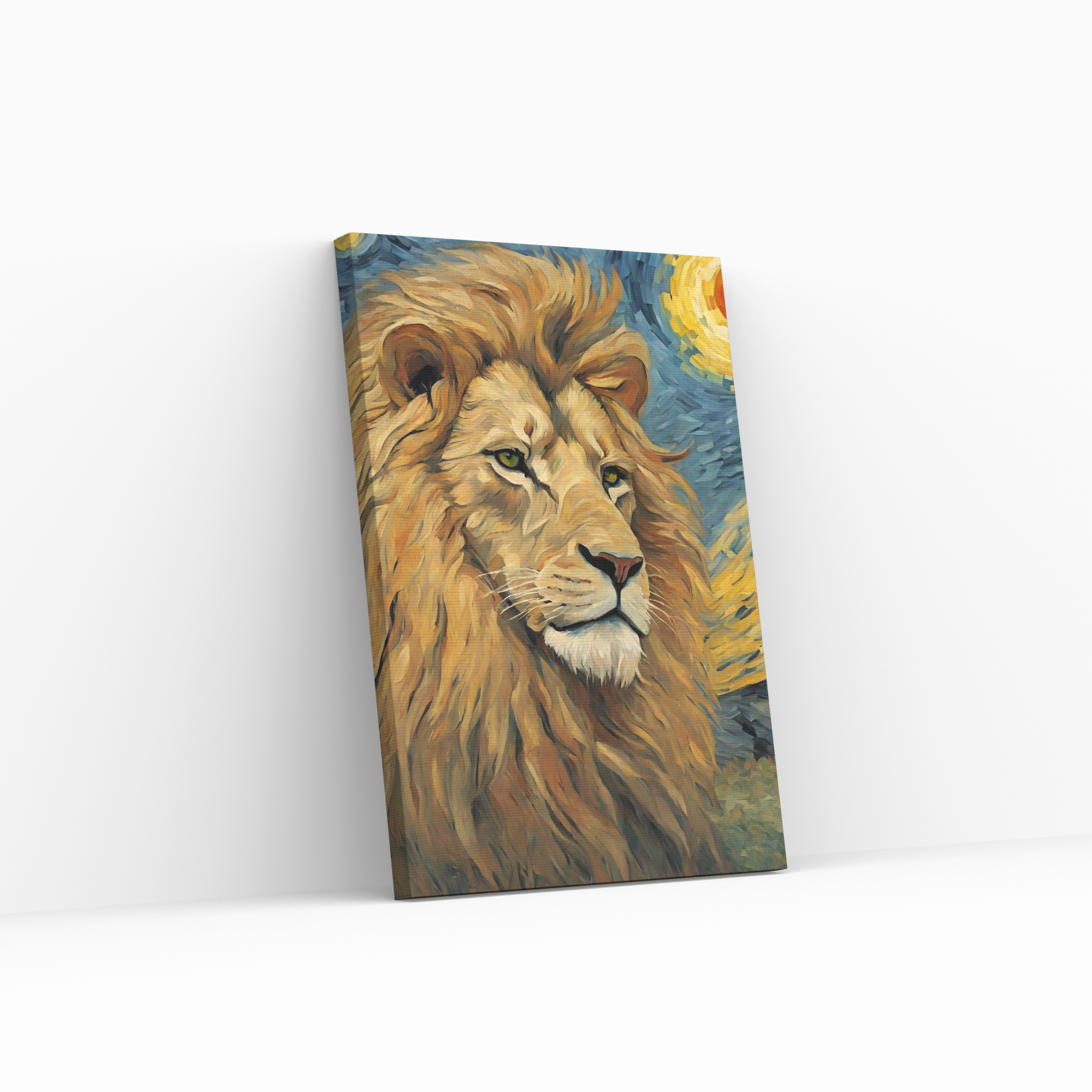Leeuw Zijportret Canvas Schilderij - Pochon