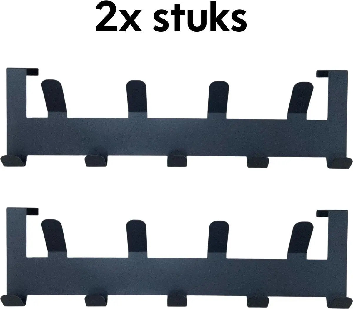 2x-kapstok-9-haaks-zwart-metaal-deurkapstok