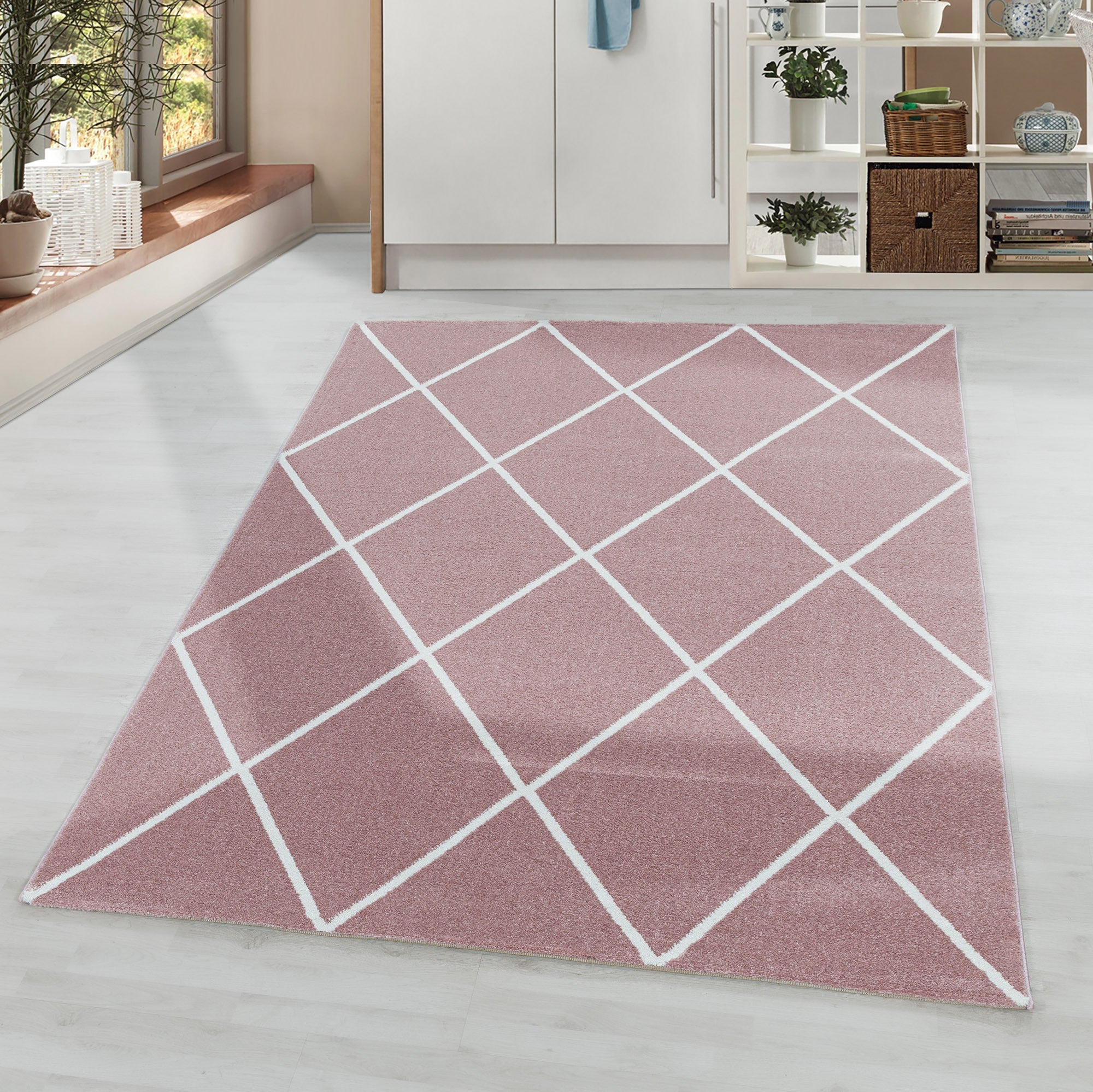 Tapijt Rio - 240x340 - Geometrisch - Roze  Pochon