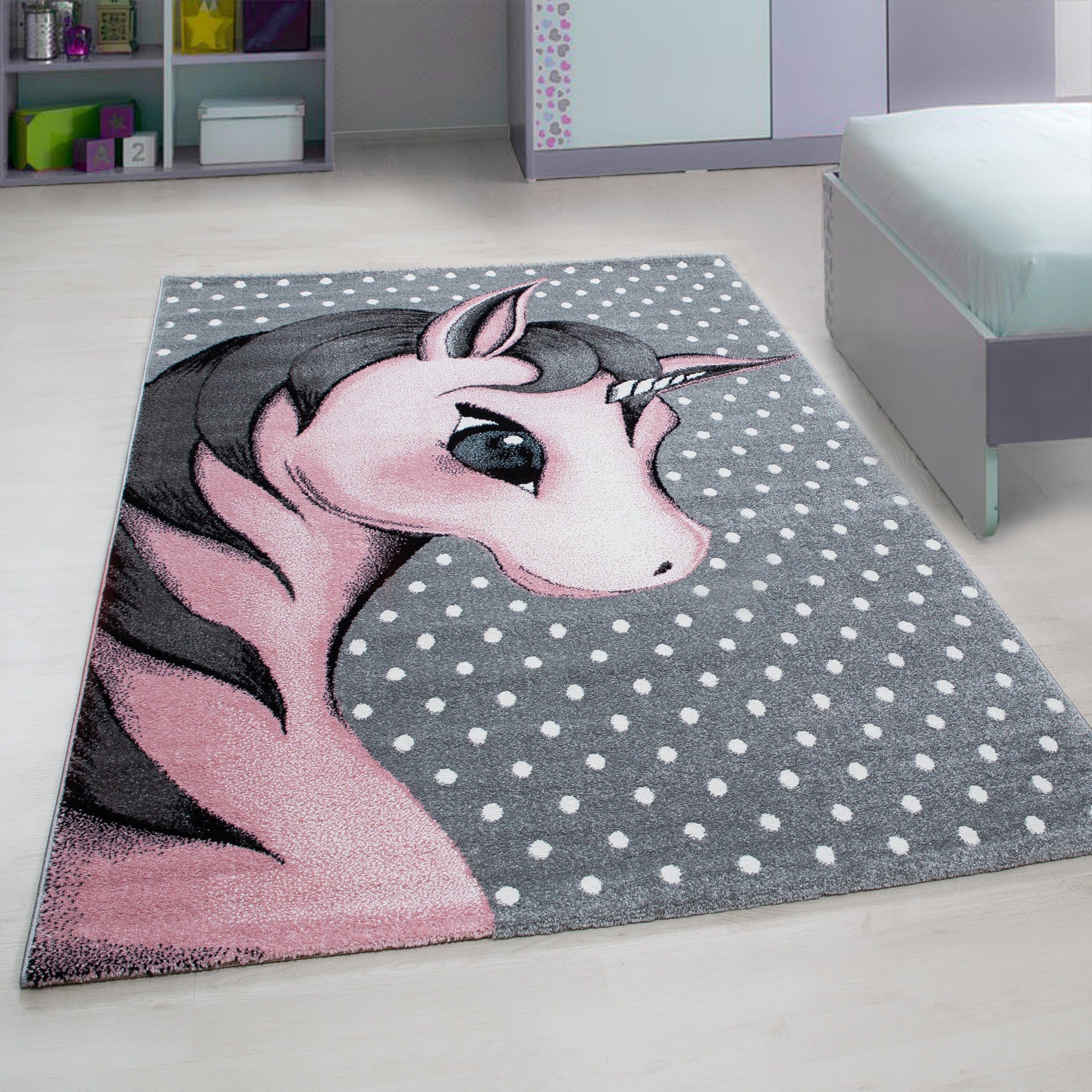 Tapijt Kids - 120x170 - Eenhoorn - Roze  Pochon