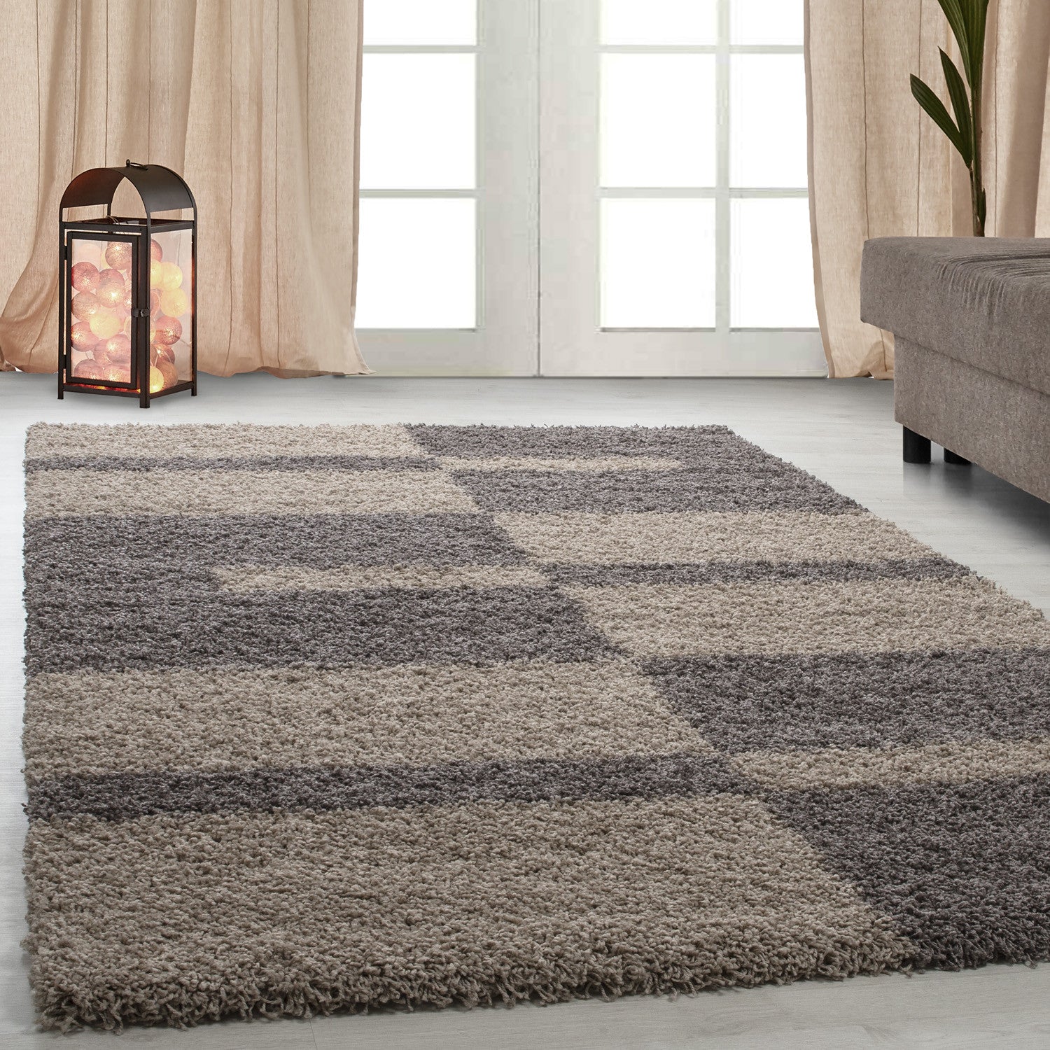 Tapijt Gala - 200x290 - Geruit - Taupe  Pochon