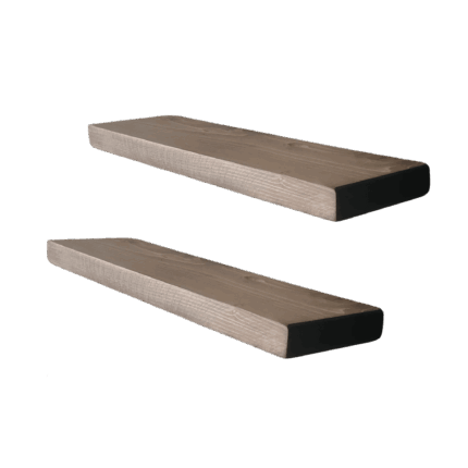 2x Zwevende Wandplank Hout