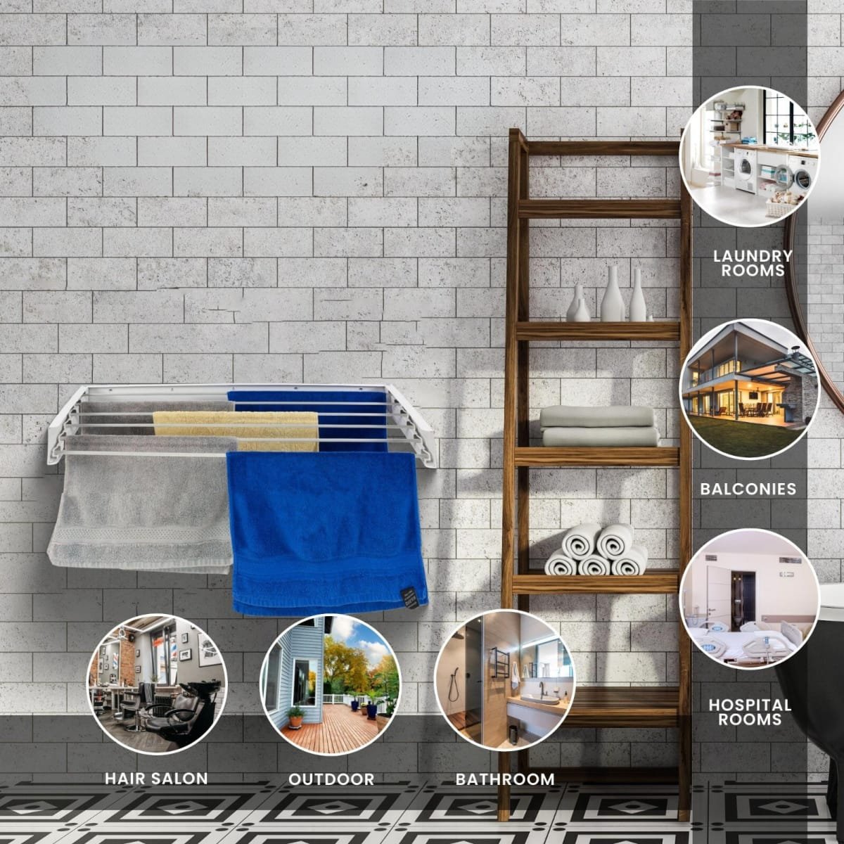 Wanddroogrek - 70cm - Afbeelding 8