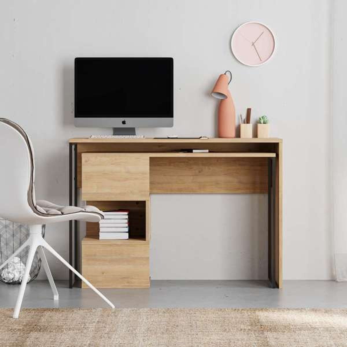 Bureau met uittrekbaar blad Badau - Eik - Afbeelding 2