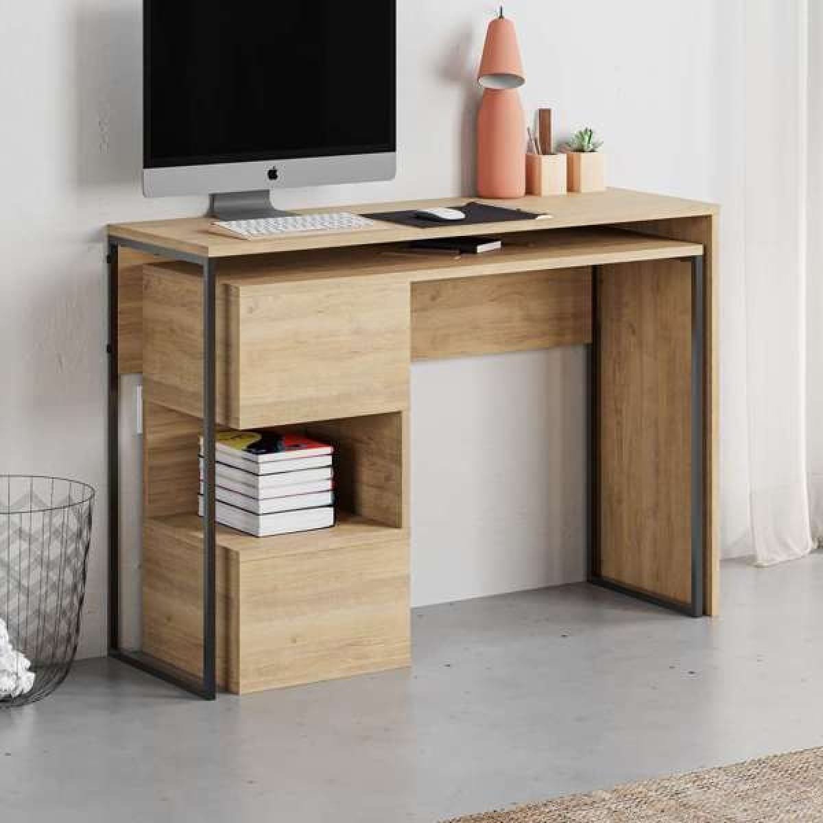 Bureau met uittrekbaar blad Badau - Eik - Afbeelding 3