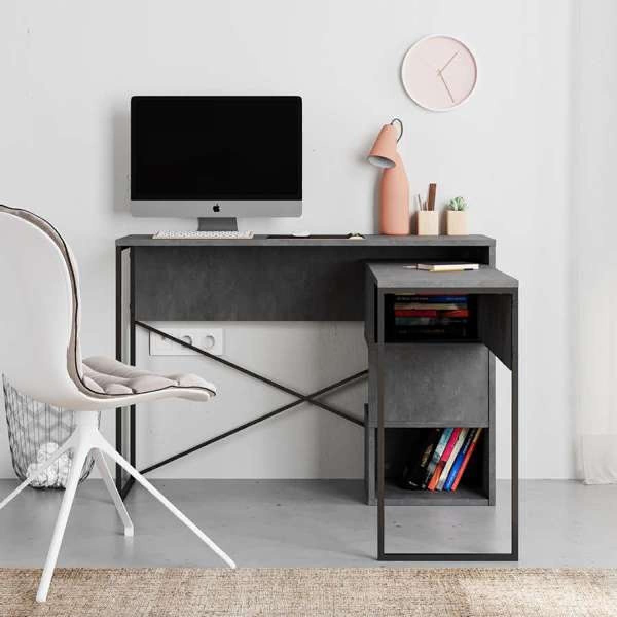 Bureau met uittrekbaar blad Badau - Retro Grey - Afbeelding 4