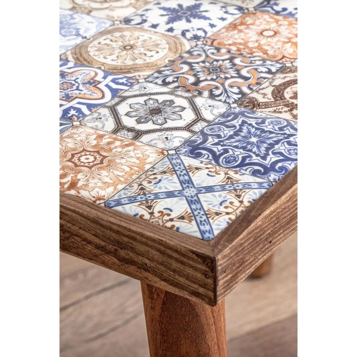 Houten Bijzettafel met Keramiek Tafelblad - Afbeelding 3