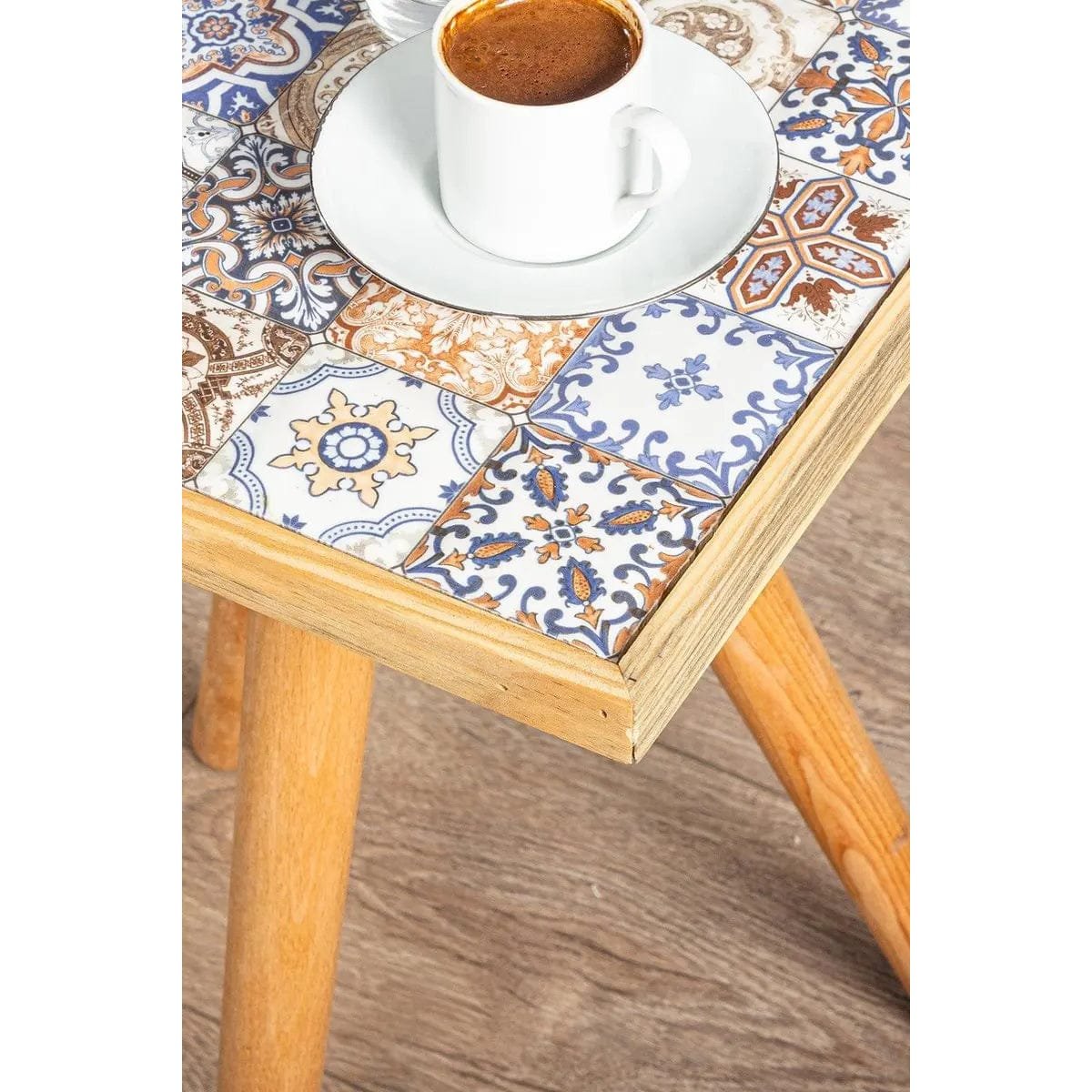 Houten Bijzettafel met Keramiek Tafelblad - Afbeelding 5