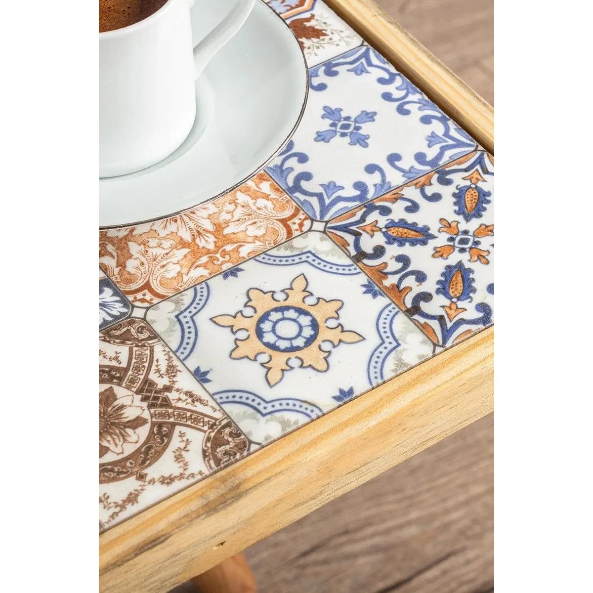 Houten Bijzettafel met Keramiek Tafelblad - Afbeelding 6