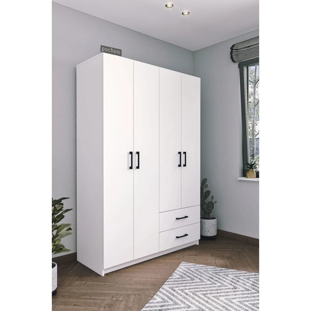 Kledingkast met 4 Deuren - Afbeelding 3