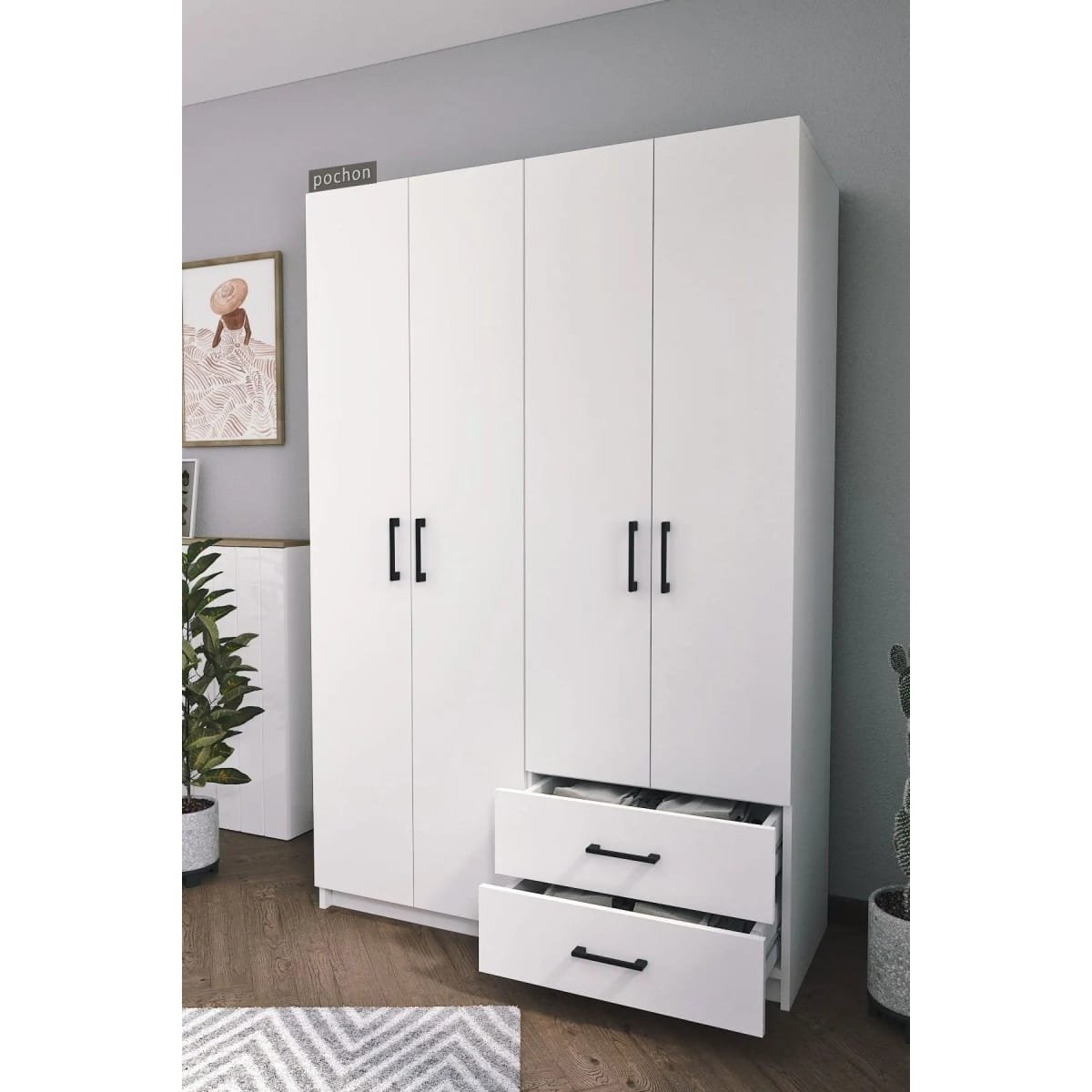 Kledingkast met 4 Deuren - Afbeelding 5