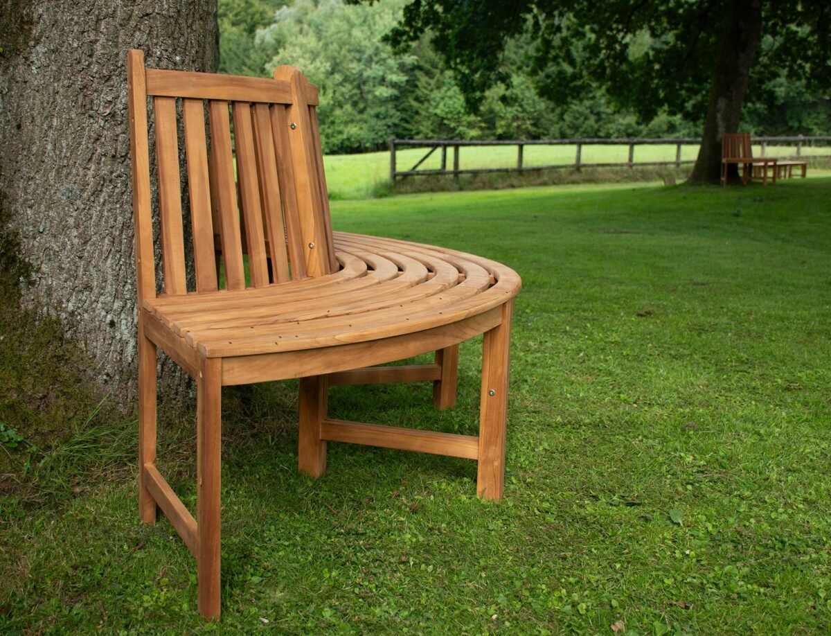 180° boombank Man metTeakhouten rugleuning - Afbeelding 3