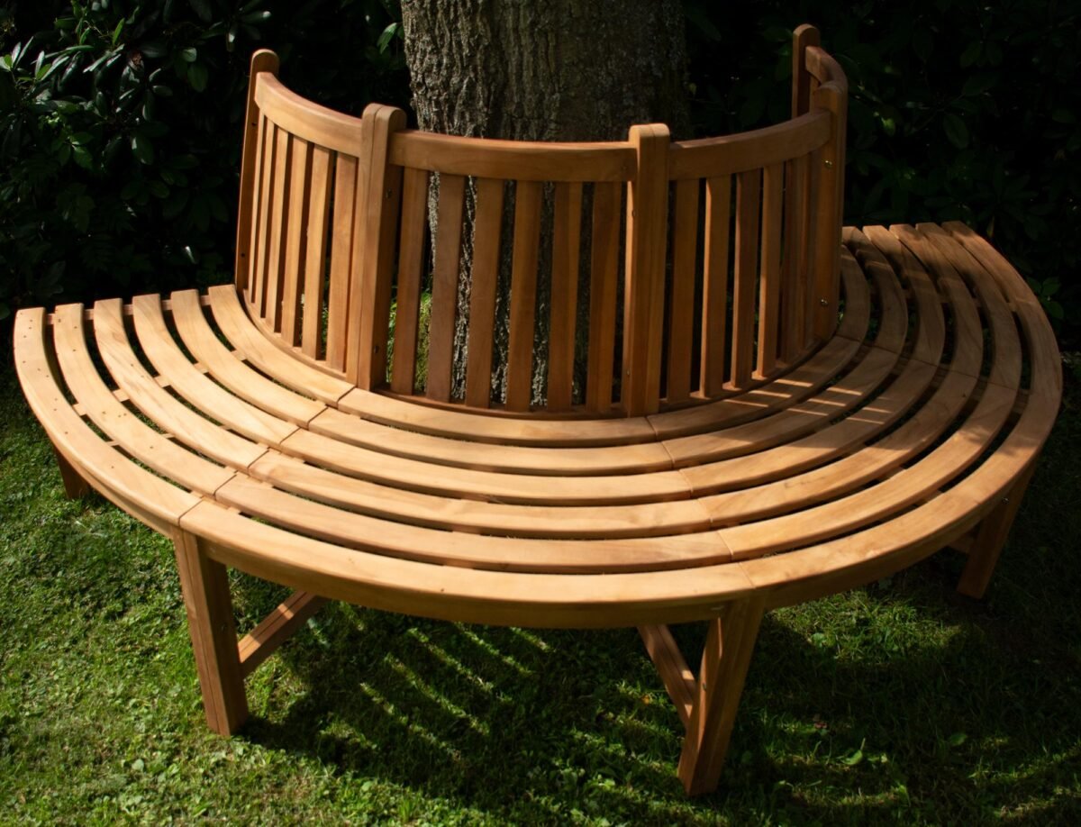 180° boombank Man metTeakhouten rugleuning - Afbeelding 4